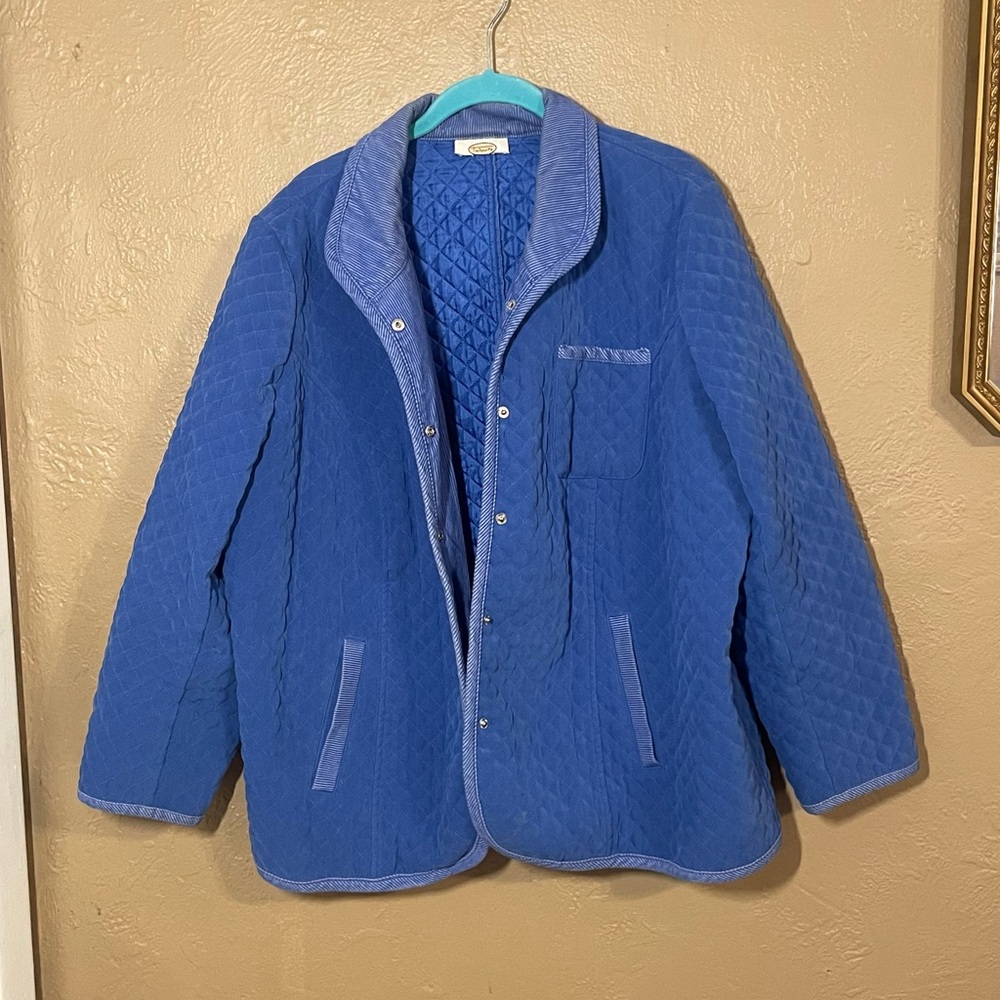 Quilted Talbots corduroy blue jacket